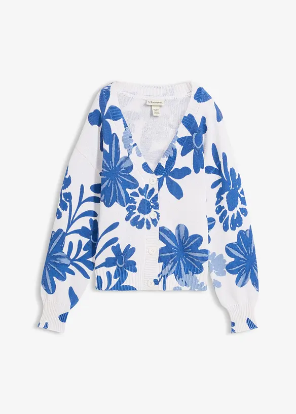 Cardigan med trykt blomsterm&oslash;nster, bonprix