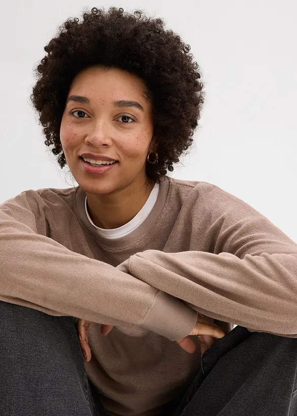 Langermet topp i frott&eacute;, bonprix