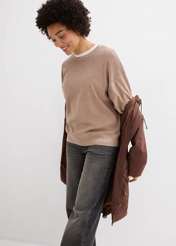 Langermet topp i frott&eacute;, bonprix