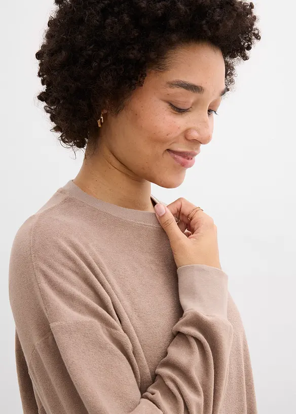 Langermet topp i frott&eacute;, bonprix