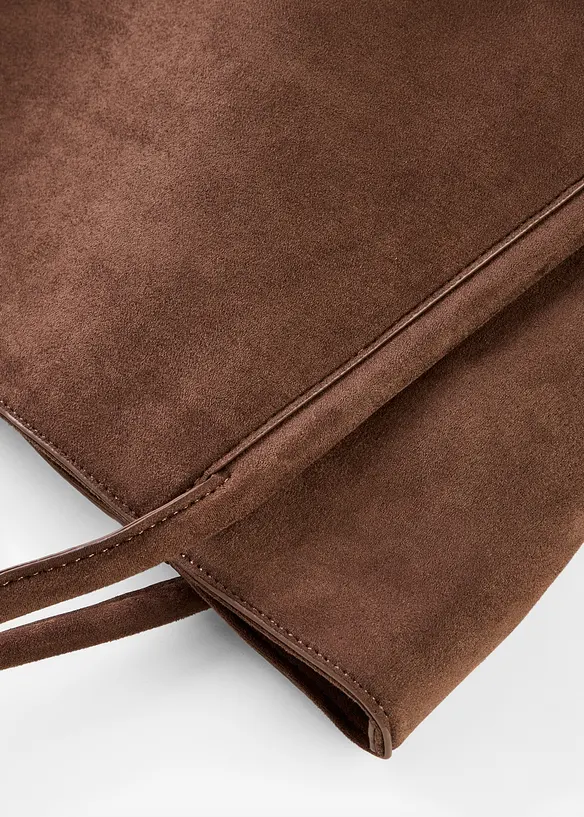 Shopper i imitert, semsket skinn, bonprix