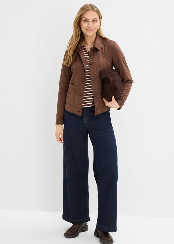 Jakke i imitert, semsket skinn, bonprix