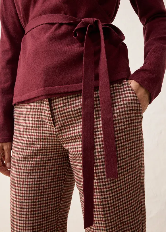 Cardigan i omslagsmodell med merinoull, bonprix