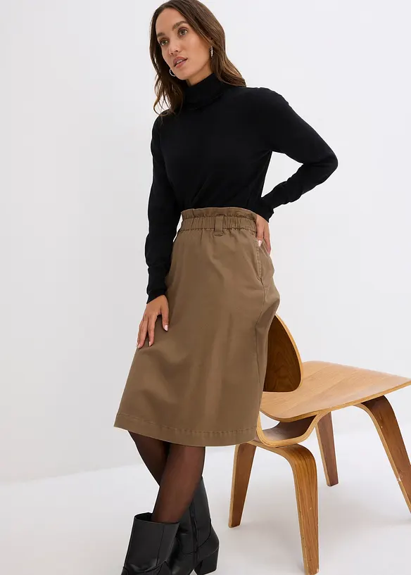 Finstrikket genser med h&oslash;y hals, bonprix