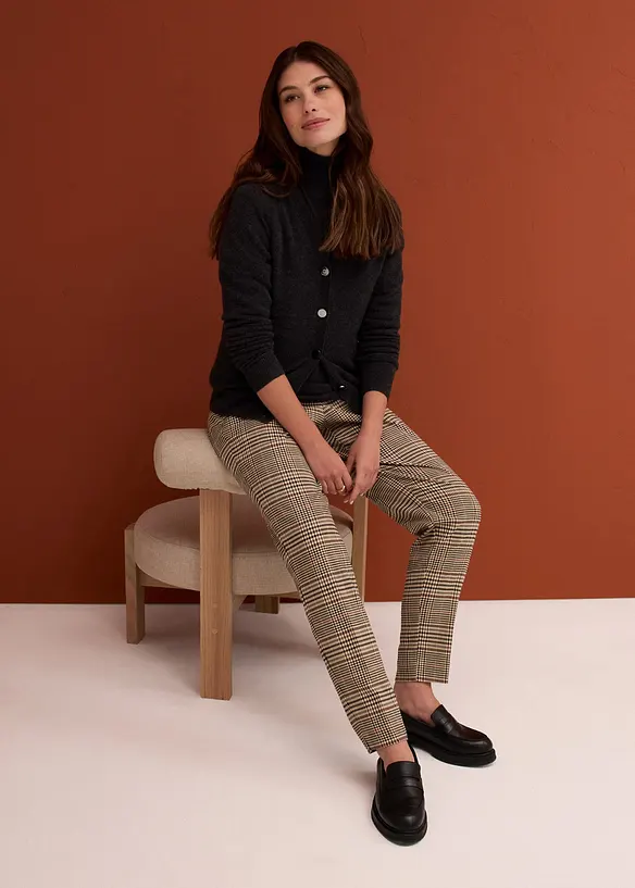 Finstrikket genser med h&oslash;y hals, bonprix