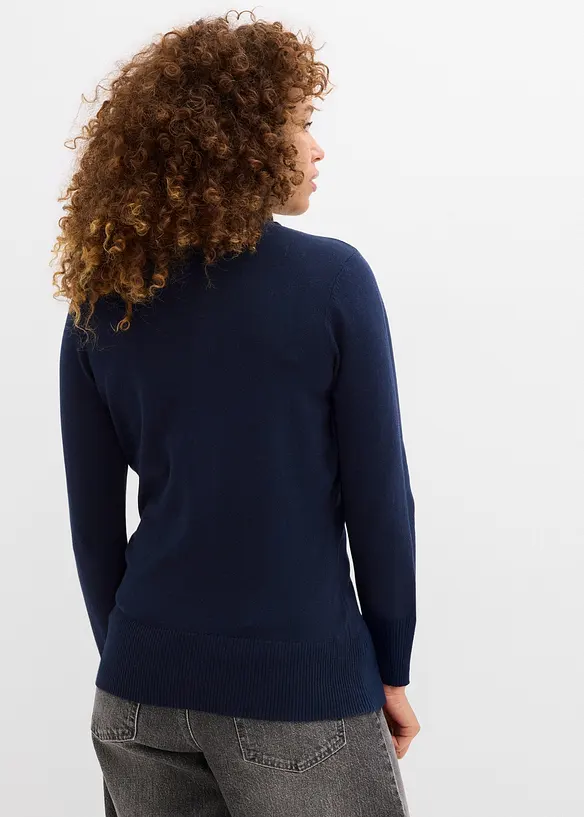 Finstrikket genser med h&oslash;y hals, bonprix