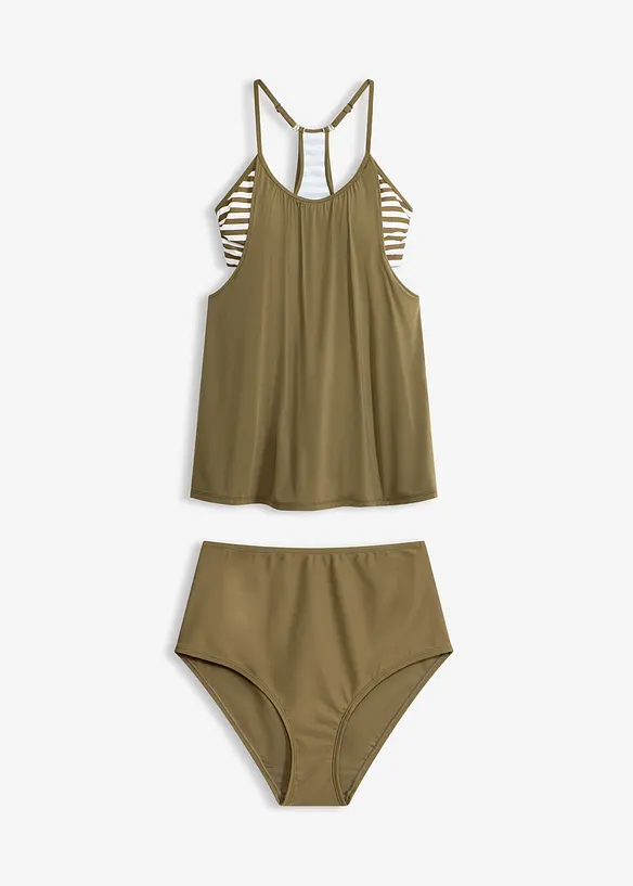 Lang tankini i lag p&aring; lag-look (2-delt sett), bonprix