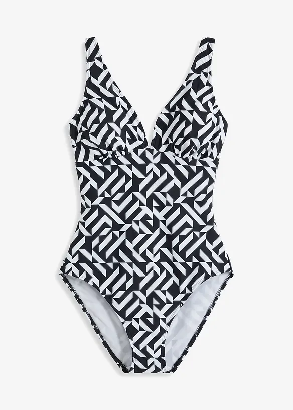 Shape-badedrakt med V-hals, lett formende, bonprix