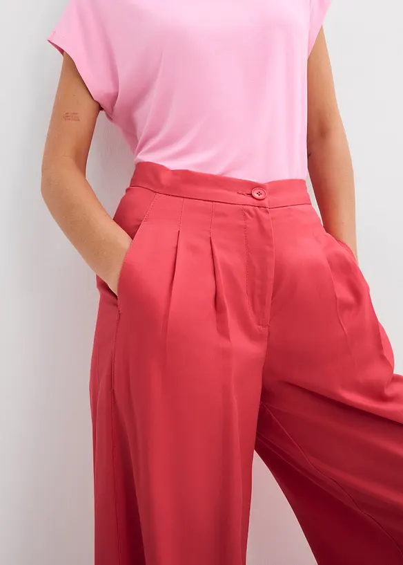 Bukse i lett lyocell med legg, bonprix