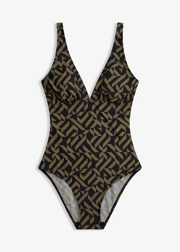 Shape-badedrakt med V-hals, lett formende, bonprix