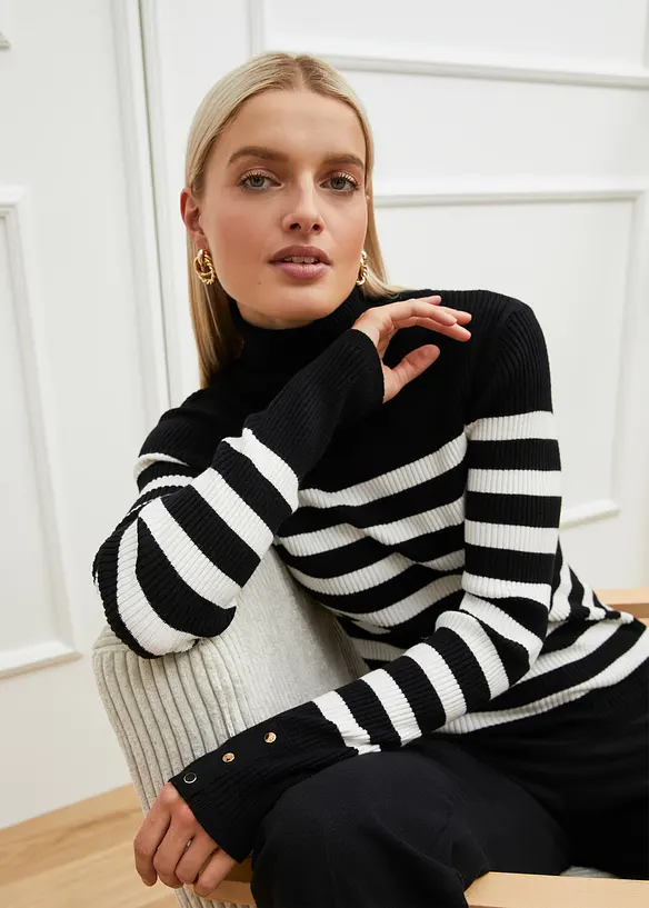 H&oslash;yhalset genser i viskosemiks, bonprix