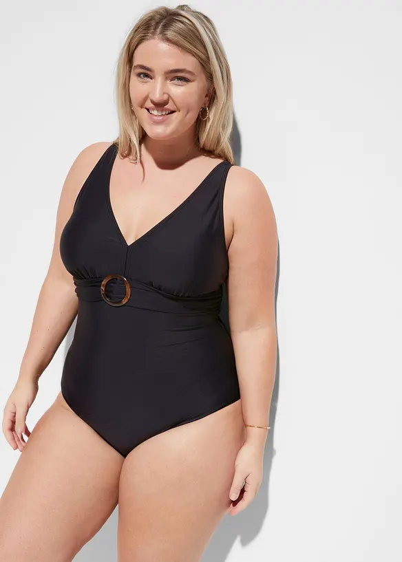 Shape-badedrakt med V-hals, lett formende, bonprix