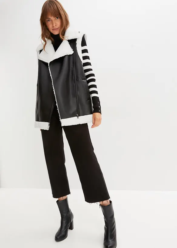 H&oslash;yhalset genser i viskosemiks, bonprix