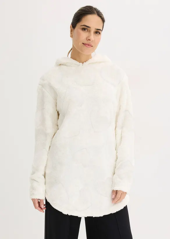 Lang, oversized genser med hjertem&oslash;nster, bonprix