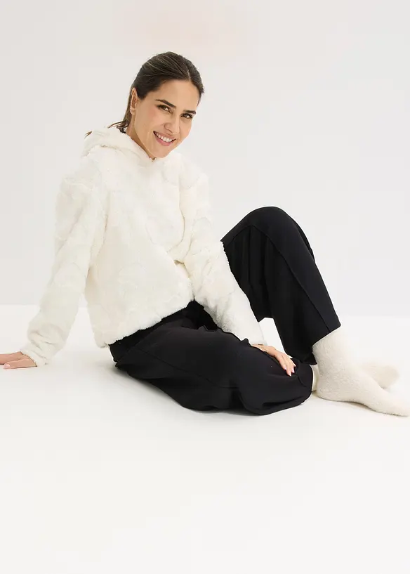 Lang, oversized genser med hjertem&oslash;nster, bonprix