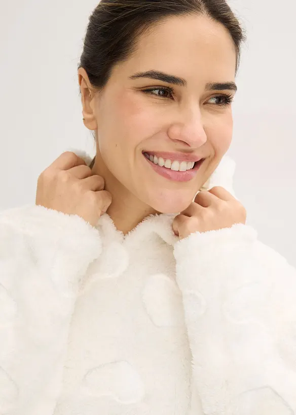 Lang, oversized genser med hjertem&oslash;nster, bonprix