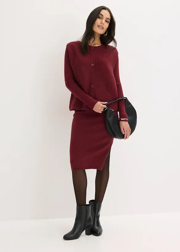 Strikket kjole og vest (2-delt sett), bonprix