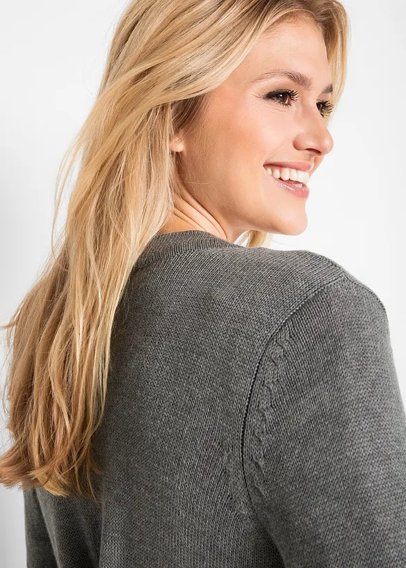 Lang strikkejakke, lang arm, bonprix