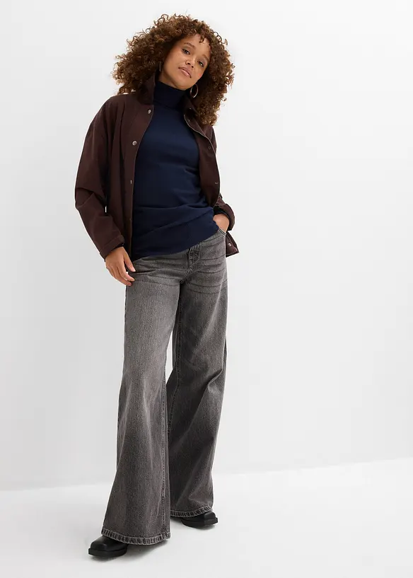 Finstrikket genser med h&oslash;y hals, bonprix