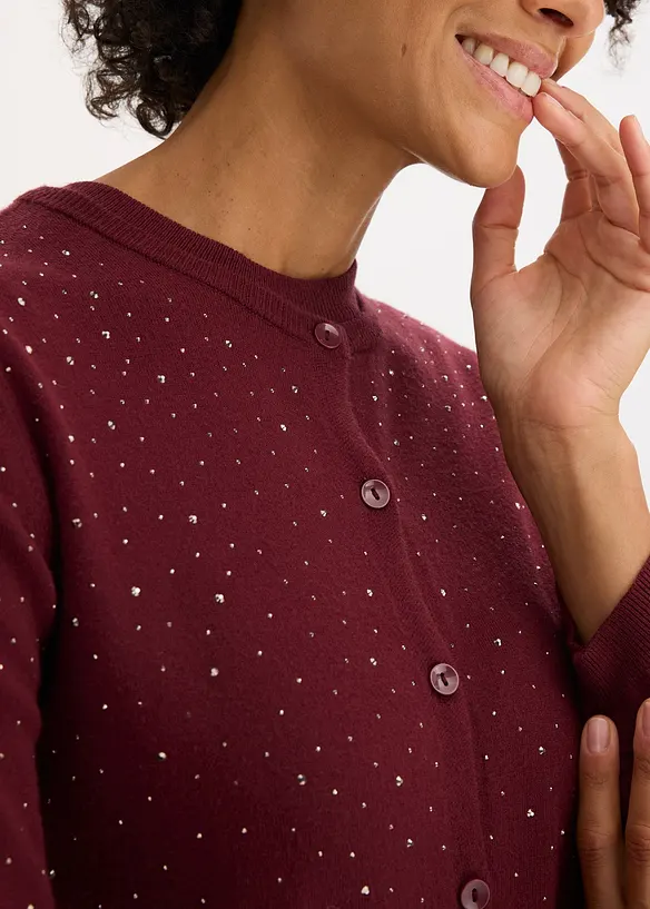 Cardigan med strass, bonprix