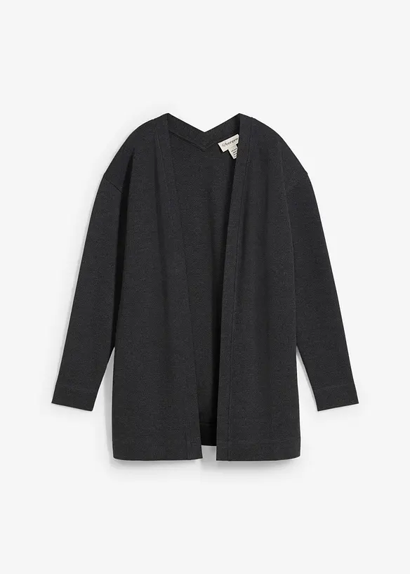 Lang sweatjakke i myk bomullsmiks, bonprix