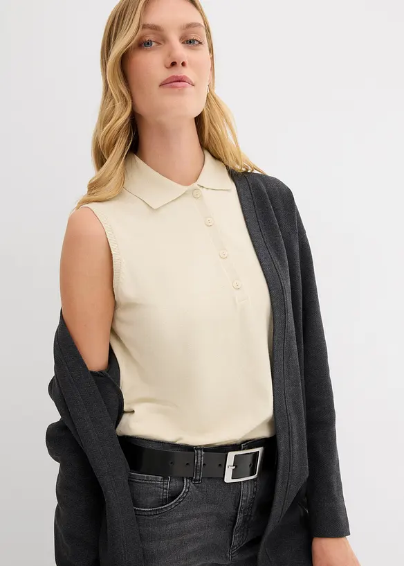 Lang sweatjakke i myk bomullsmiks, bonprix