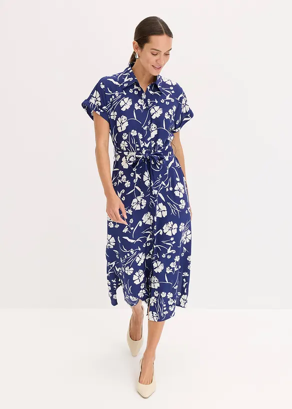 Skjortekjole i 100% viskose, bonprix