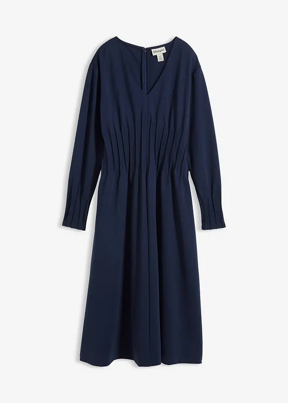Behagelig kjole i viskosemiks med fine folder, bonprix