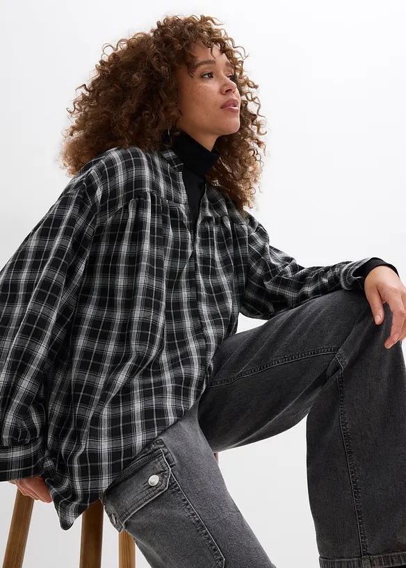 Lang, oversized bluse, bonprix