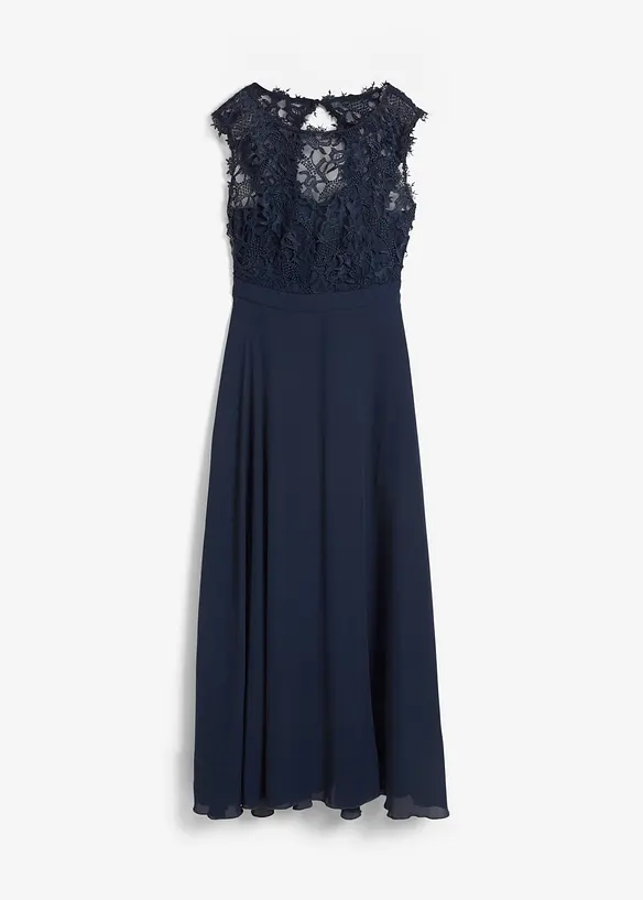 Maxikjole med blonder, bonprix