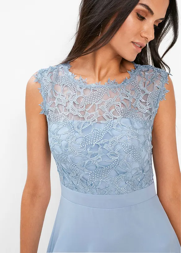 Maxikjole med blonder, bonprix