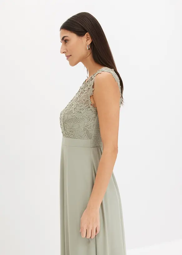 Maxikjole med blonder, bonprix