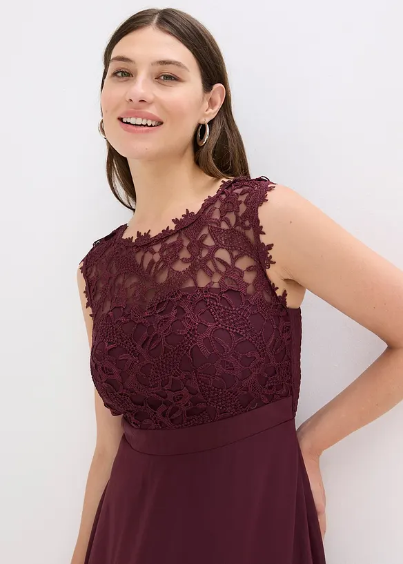 Maxikjole med blonder, bonprix