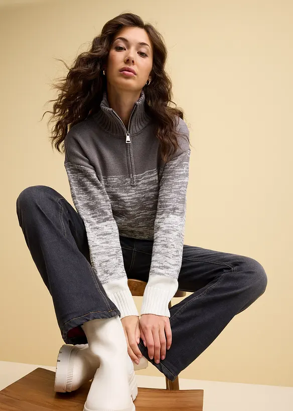 Troyer-genser med fargegradering, bonprix