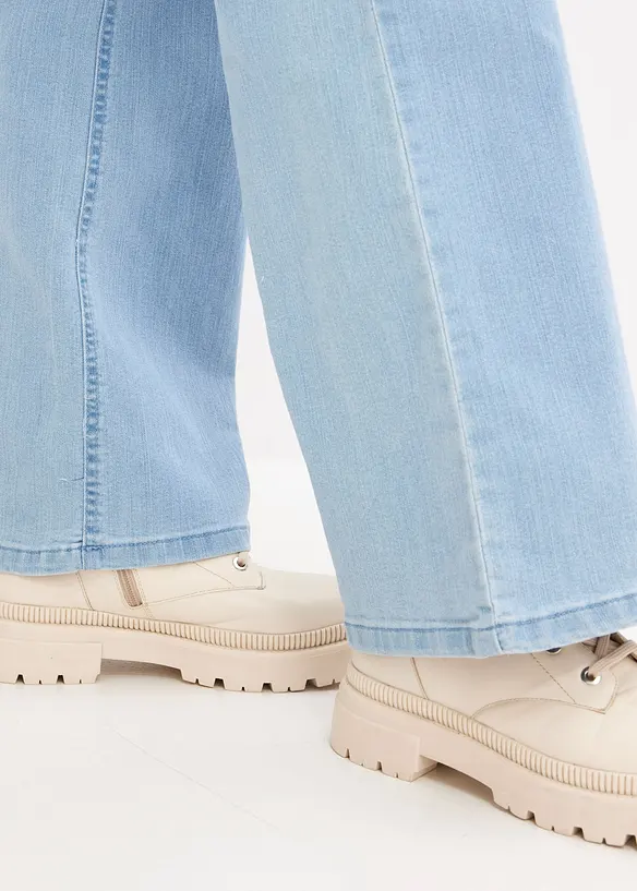 Wide Leg-jeans Mid Waist, Stretch, bonprix