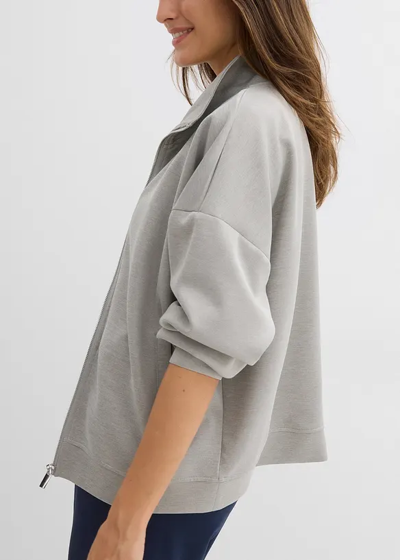 Jakke i scuba-materiale med glidel&aring;s, bonprix