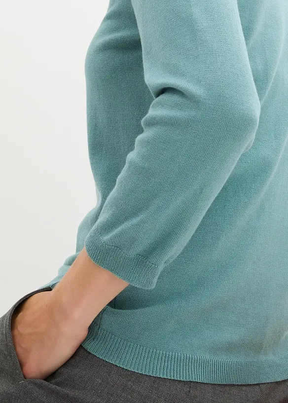 Finstrikket genser i viskosemiks, bonprix