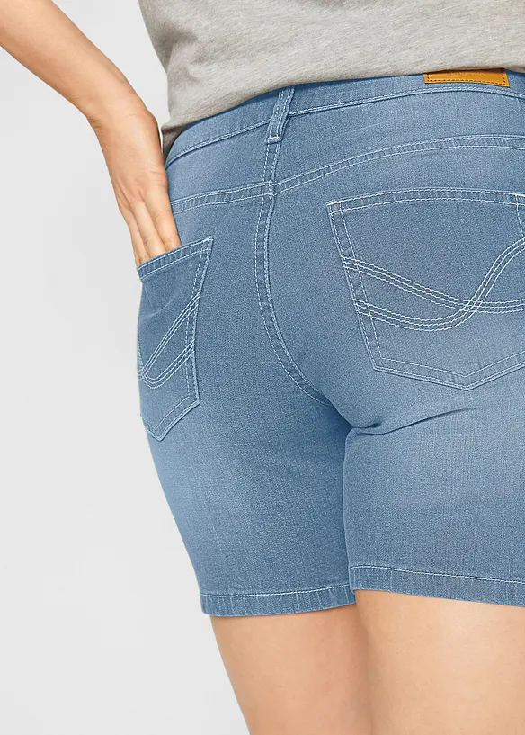 Denimshorts Slim Fit Mid Waist, 2-pack, bonprix