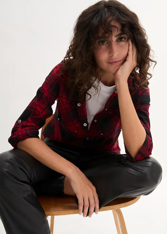 Rutete skjorte i 100% bomull, bonprix