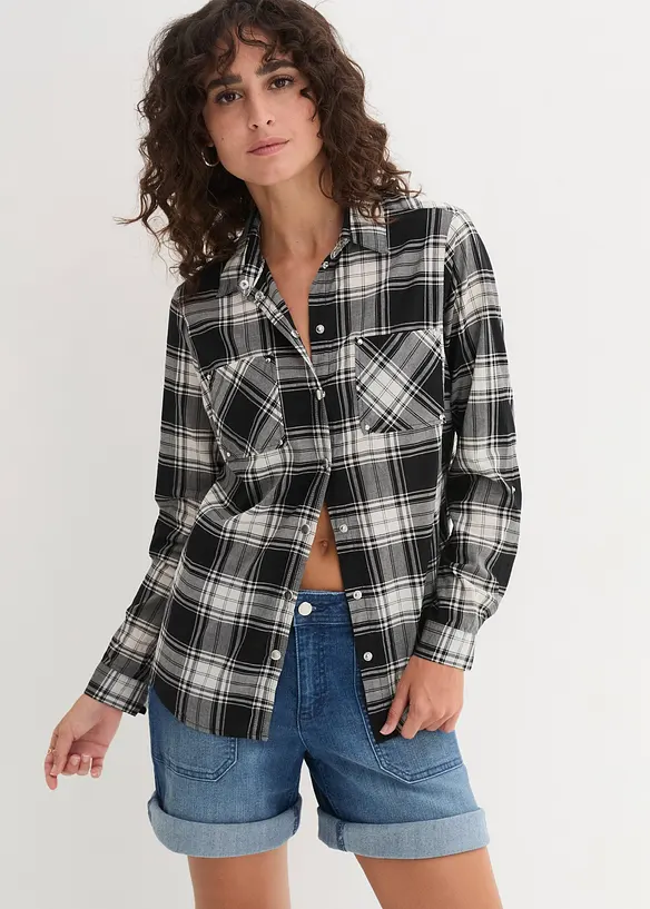 Rutete skjorte i 100% bomull, bonprix