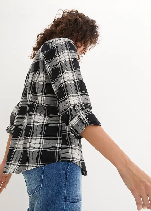 Rutete skjorte i 100% bomull, bonprix