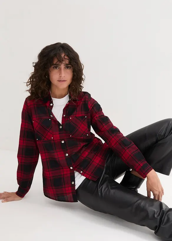 Rutete skjorte i 100% bomull, bonprix