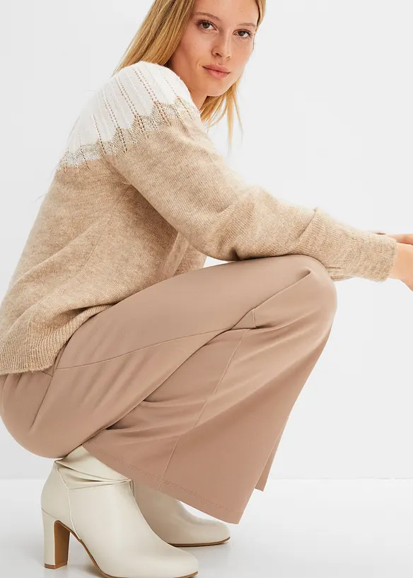 Strikkegenser med hullm&oslash;nster, bonprix