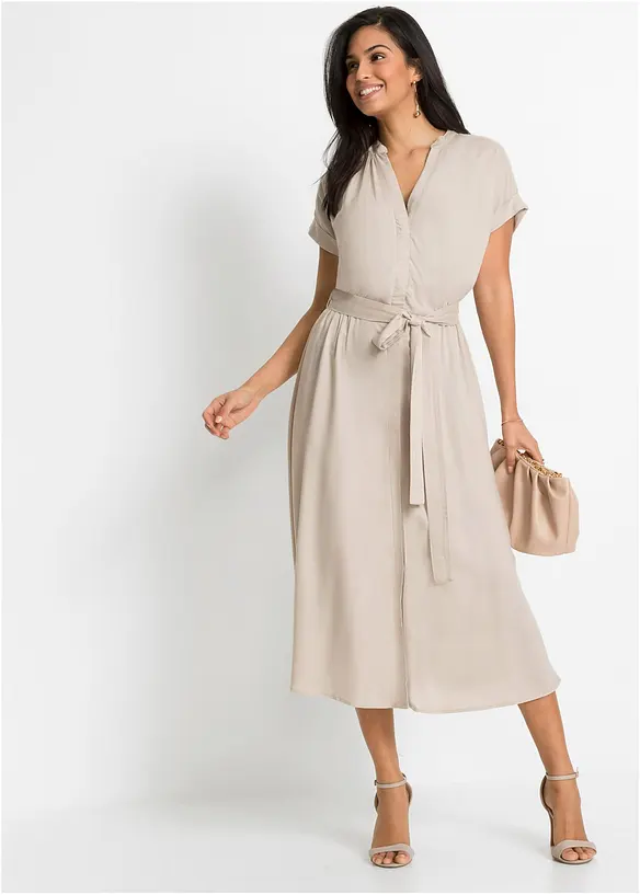 Skjortekjole i viskose som faller fint, bonprix