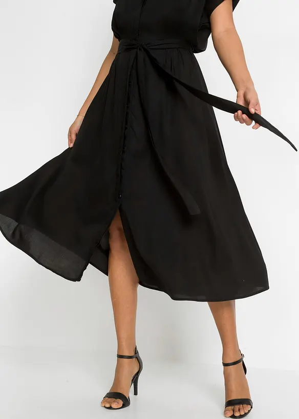 Skjortekjole i viskose som faller fint, bonprix