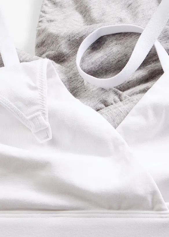 Amme-BH uten spiler med &oslash;kologisk bomull (2-pack), bonprix