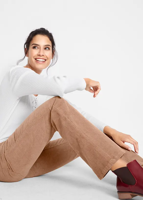 Stretch-cordbukse, Bootcut, bonprix