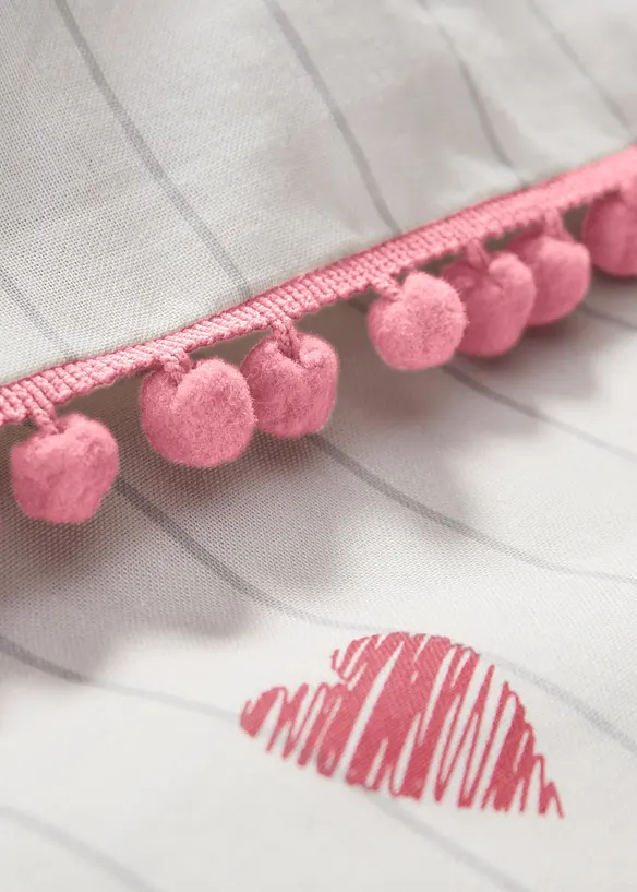 Sengesett i linon med pomponger, bonprix