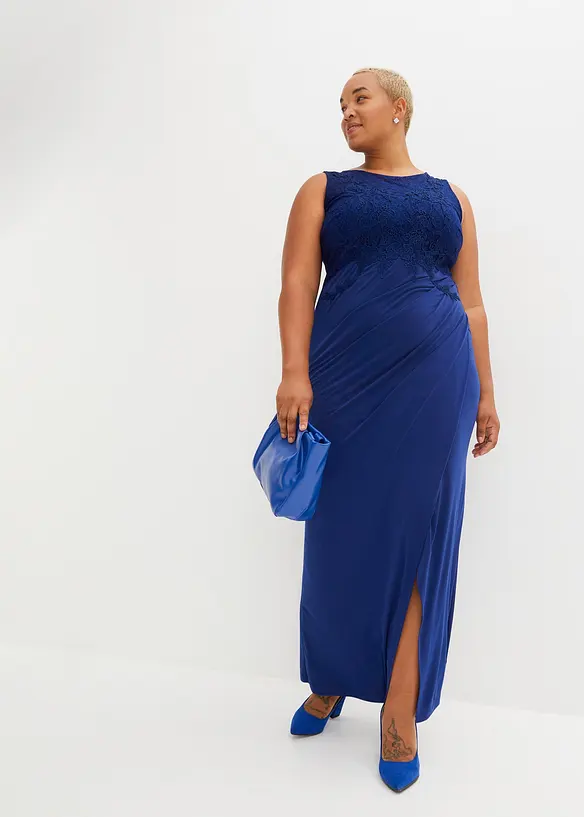 Maxikjole med blonder, bonprix