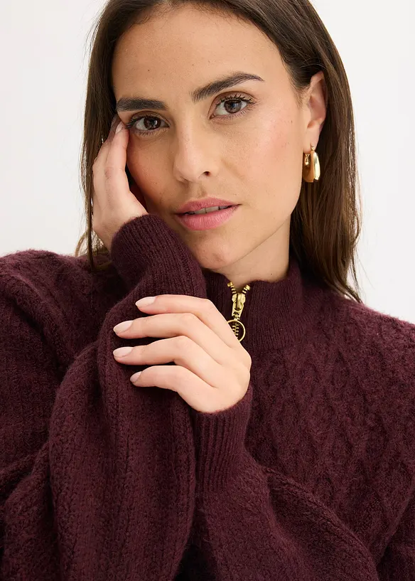 Kabelstrikket cardigan, bonprix